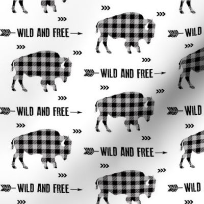 Wild and Free Bison - Black + Grey Buffalo Plaid Check Baby Boy Bedding GingerLous