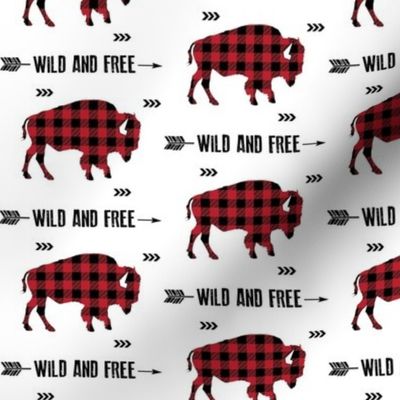 Wild and Free Bison - Black + Red Buffalo Plaid Check Baby Boy Bedding GingerLous