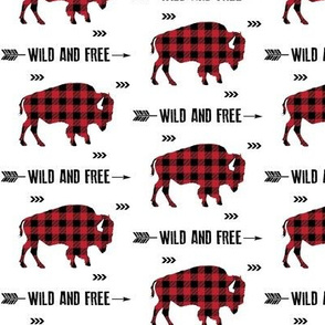 Wild and Free Bison - Black + Red Buffalo Plaid Check Baby Boy Bedding GingerLous