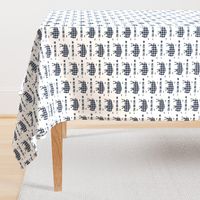 Wild and Free Bison - Navy + Grey Buffalo Plaid Check Baby Boy Bedding GingerLous