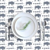 Wild and Free Bison - Navy + Grey Buffalo Plaid Check Baby Boy Bedding GingerLous