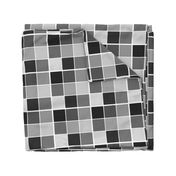 Grayscale Black Noir to White Grid of Squares