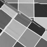 Grayscale Black Noir to White Grid of Squares