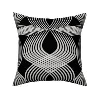 aRT dECO wHITE aND sILVER oN bLACK