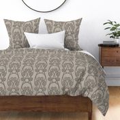 Ikat Crackled Scrolled Tan Mocha