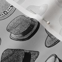 Vintage Men's Hats // Light Grey