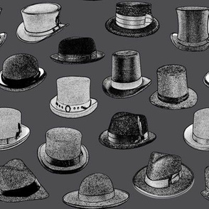Vintage Men's Hats // Dark Grey 