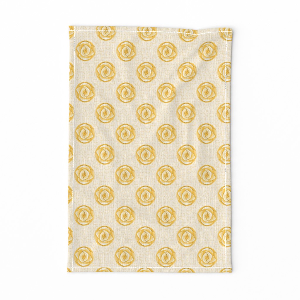 Yellow Rose Polka Dots on Semicircle Background