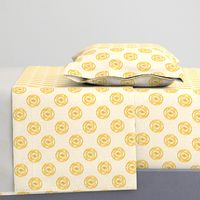 Yellow Rose Polka Dots on Semicircle Background