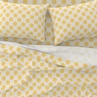 Yellow Rose Polka Dots on Semicircle Background