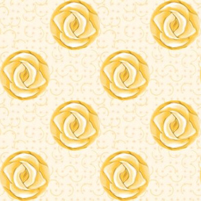 Yellow Rose Polka Dots on Semicircle Background