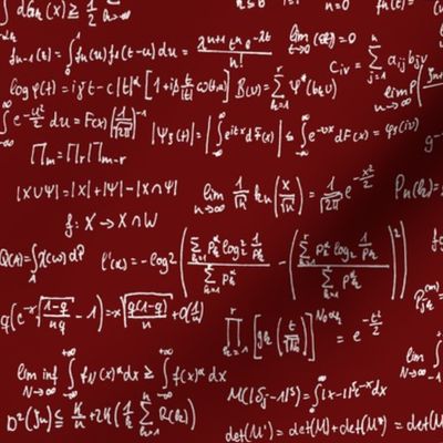 Math Notes on Maroon // Large
