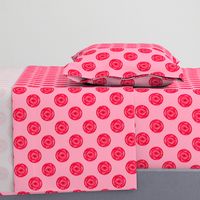 Dark Pink Rose Polka Dots on Pink