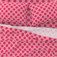 Dark Pink Rose Polka Dots on Pink