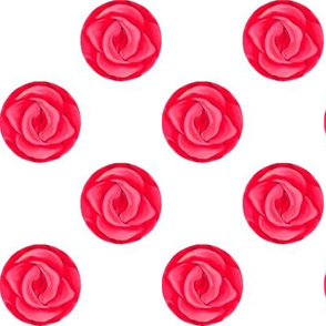 Dark Pink Rose Polka Dots on White