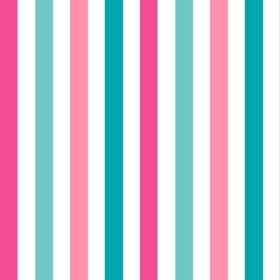 1990s vintage neon pink / white stripe cotton fabric, girly hot