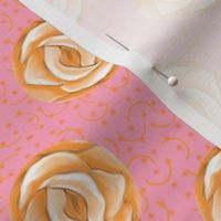 Peach Rose Polka Dots on Pink