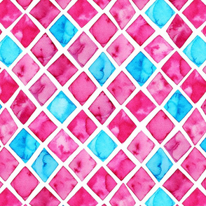 Pink watercolor rhombuses