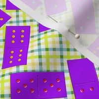 Purple Dominoes Pattern on Gingham