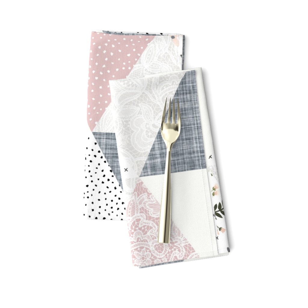 gray sprigs and blooms triangle wholecloth