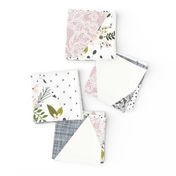 gray sprigs and blooms triangle wholecloth