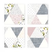 gray sprigs and blooms triangle wholecloth