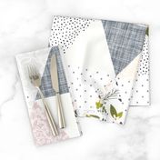 gray sprigs and blooms triangle wholecloth