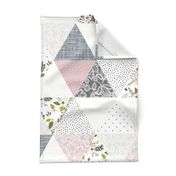 gray sprigs and blooms triangle wholecloth