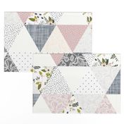 gray sprigs and blooms triangle wholecloth