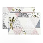 gray sprigs and blooms triangle wholecloth