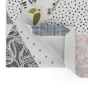 gray sprigs and blooms triangle wholecloth