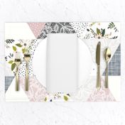 gray sprigs and blooms triangle wholecloth