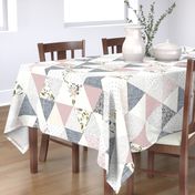 gray sprigs and blooms triangle wholecloth