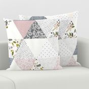 gray sprigs and blooms triangle wholecloth