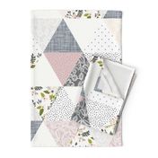 gray sprigs and blooms triangle wholecloth