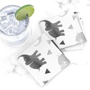 Elephants & Triangles - Silver - Rotated