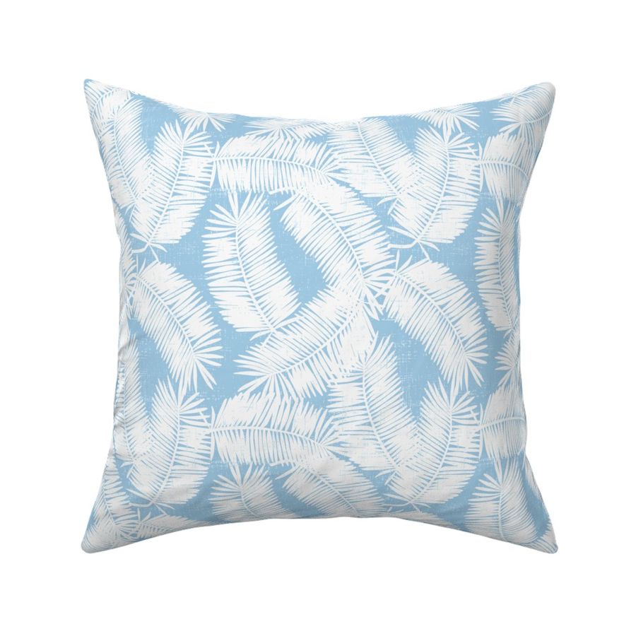 vintage palm fronds in light blue