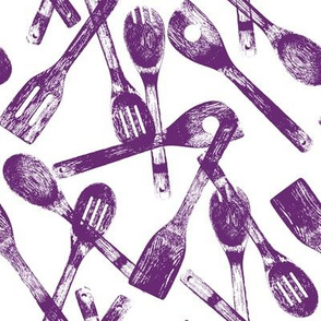 Purple Cooking Spoons // Large