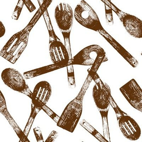 Brown Cooking Spoons // Large