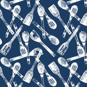 Cooking Spoons on Navy // Small