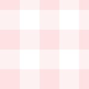 4" Pastel Millennial Pink Gingham: Large Scale Pink Buffalo Check