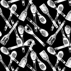 Cooking Spoons on Black // Small