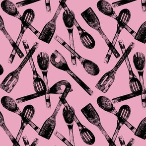 Cooking Spoons on Pink // Small