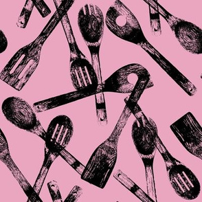 Cooking Spoons on Pink // Large