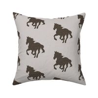 4” Running Horse - Dark Brown on ivory