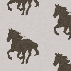 4” Running Horse - Dark Brown on ivory