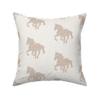 4” Running Horse - Beige on ivory