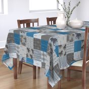 wild Horses Patchwork- Denim - ROTATED