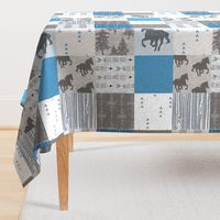 wild Horses Patchwork- Denim - ROTATED