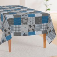 wild Horses Patchwork- Denim - ROTATED